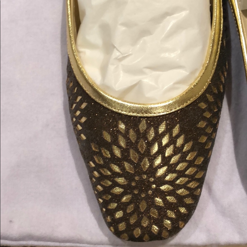 Jimmy Choo bronze/gold slides